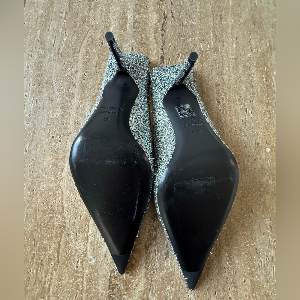 NWOB BALENCIAGA Silver Titanium Knife Mules size 37.5 - Picture 11 of 11